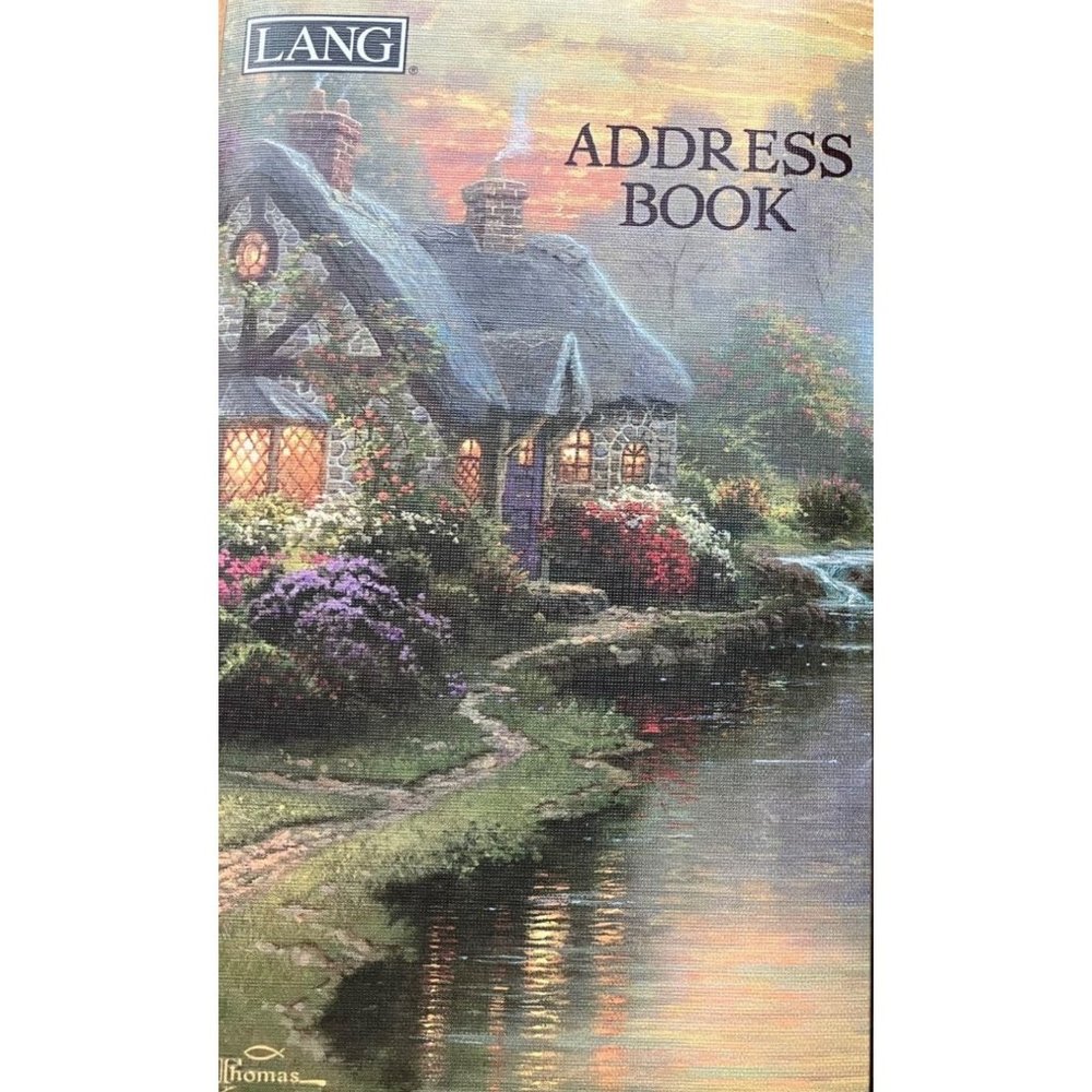 A QUIET EVENING Pocket Address Book w Sleeve by LANG / Artist Thomas Kincade NEW